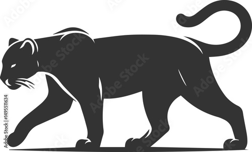 Vector animal drawing of a jaguar silhouette