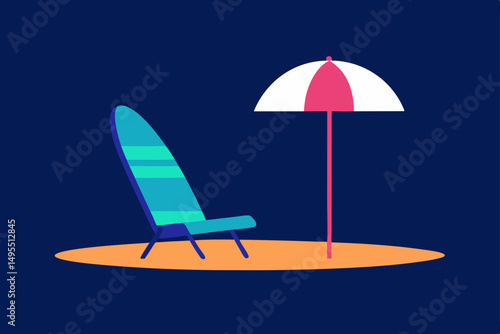 beach chair with umbrella