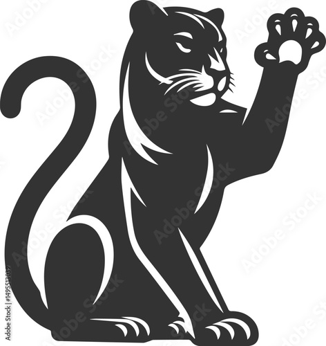 Vector animal drawing of a jaguar silhouette