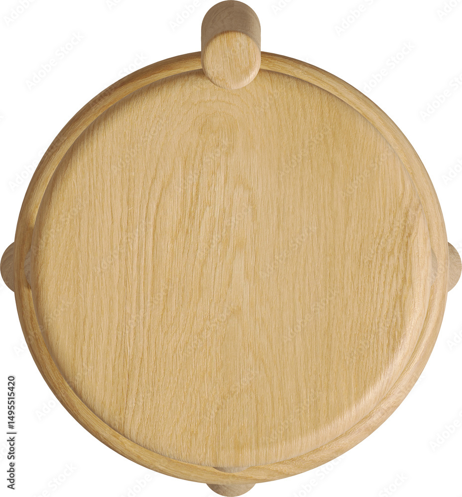 Top view of round wooden stool Top view of round wooden stool