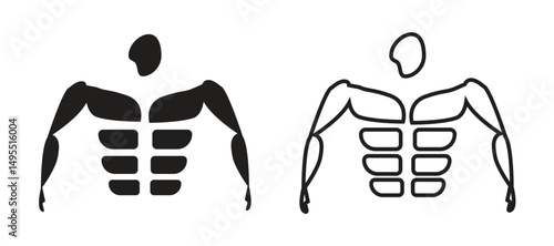 muscular bodybuilder vector illustration white background. sport man six pack abs icon