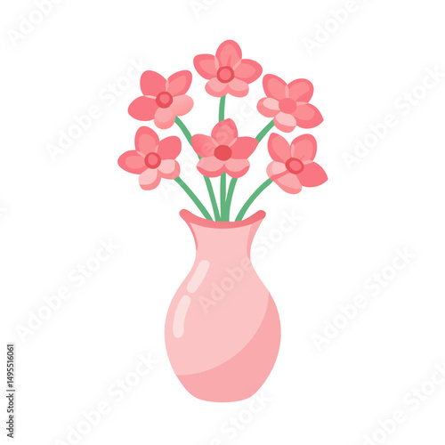 vase with pink flowers