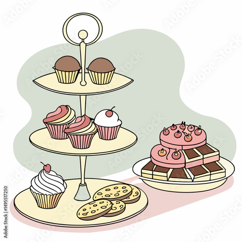 vector illustration of a cake