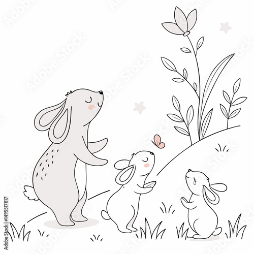 easter bunny with easter eggs