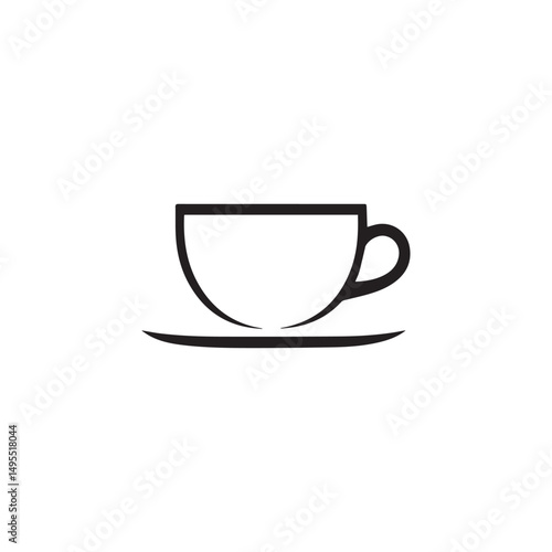 A minimalist coffee cup design with black and white color.