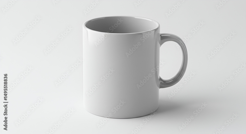 Fototapeta premium Textured White Mug Minimalist Design on white background
