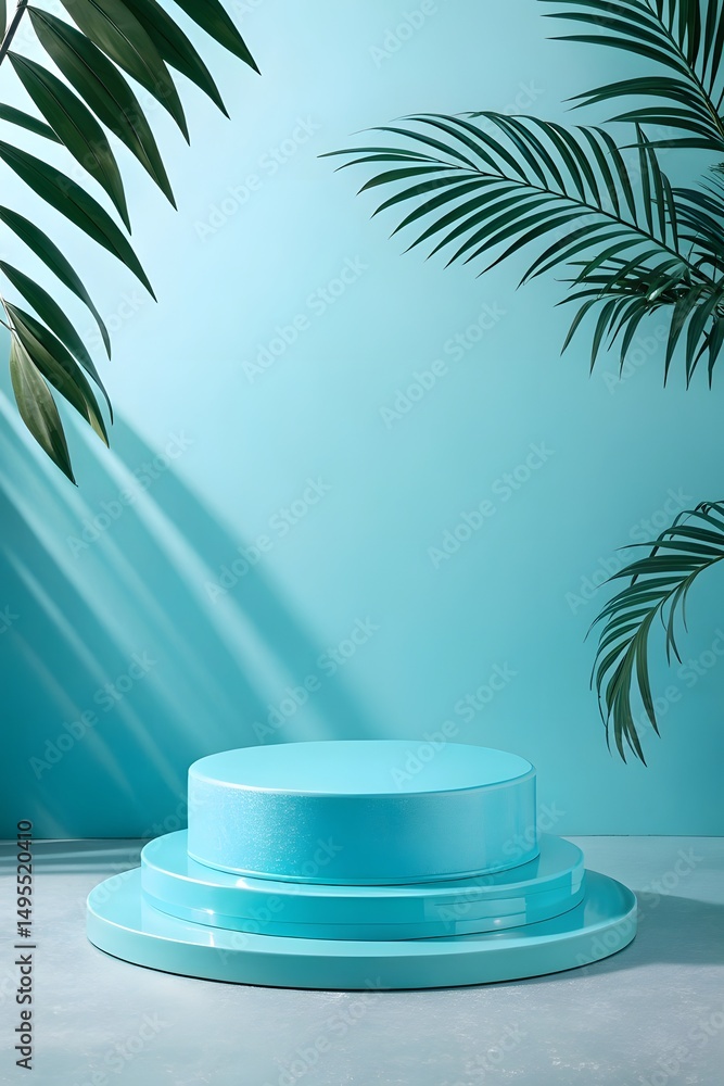 Fototapeta premium aqua color podium background for product photography