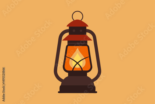 old oil lamp isolated on white background