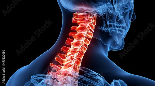 3d rendered medically accurate illustration of a painful cervical spine