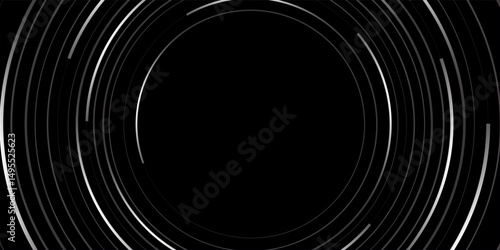 Abstract Circular Pattern Vector Background. Round Colorful Arcs Spiral Backdrop. Moving Circles. 3D Tunnel Depth Effect. Vector Illustration. Radial Speed Lines.