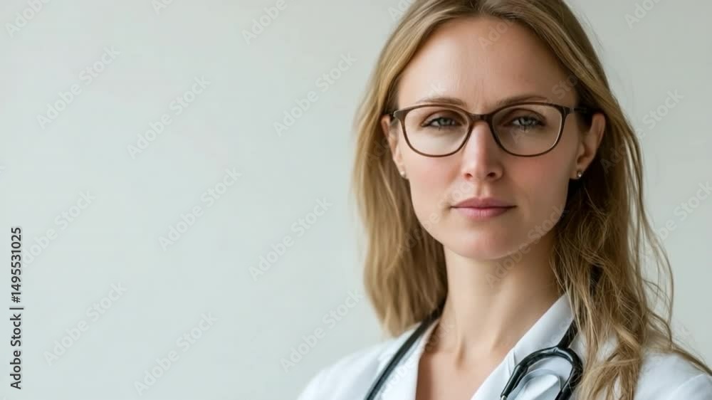 Professional Healthcare: A portrait of a poised female healthcare provider, radiating confidence and expertise. Emphasizing the dedication and care inherent in medical practice. Professional Healthcare: A portrait of a poised female healthcare provider, radiating confidence and expertise. Emphasizing the dedication and care inherent in medical practice.