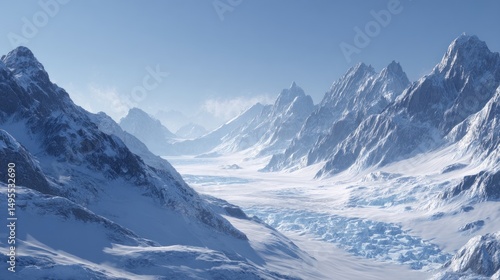 Wallpaper Mural Majestic Winter Mountain Landscape: A Breathtaking Glacial Valley Torontodigital.ca