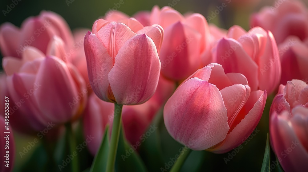 Fototapeta premium Close-up of pink tulip bouquet