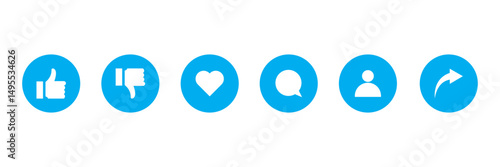 Icons like comment, share, love, user, like, dislike media button. Outline icon heart arrow direct message interface message minimalist