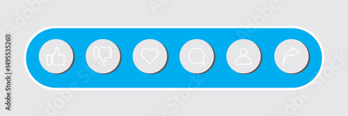 Icons like comment, share, love, user, like, dislike media button. Outline icon heart arrow direct message interface message minimalist
