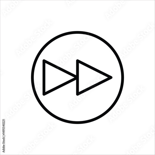 Forward button icon. Double arrow glyph icon. Navigation pointer, indicator. Vector illustration isolated on white background.	