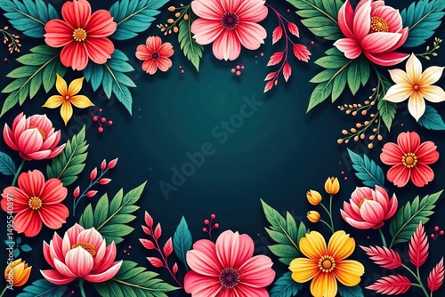 Intricate botanical pattern, repeating floral design , fabric, natural, graphics