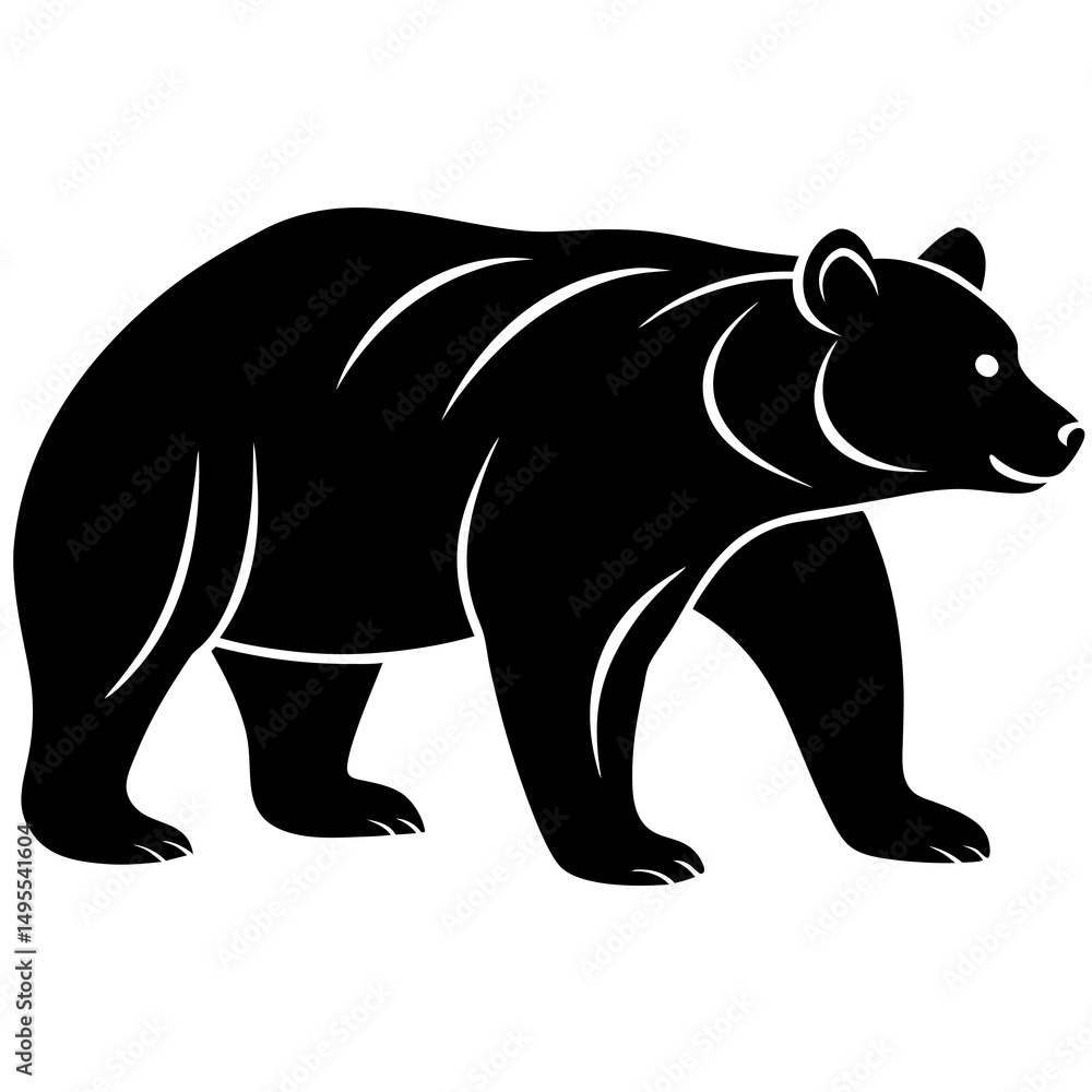 bear standing vector icon on white background bear standing vector icon on white background