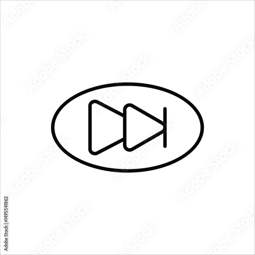 Double arrow glyph icon. Forward button symbol. Navigation pointer, indicator. Vector illustration isolated on white background.	