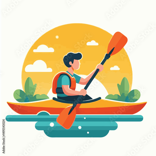 nature, summer, kayak, water, vacation, travel, boat, lake, sport, paddle, holiday, kayaking, activity, outdoor, landscape, active, leisure, canoe, lifestyle, adventure, tourism, recreation, sea, spor