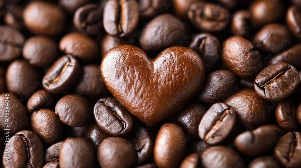 Fototapeta premium Heart-shaped coffee beans.
