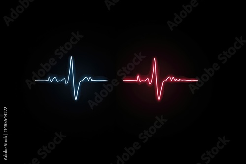 Calm vs. elevated heartbeat comparison side-by-side