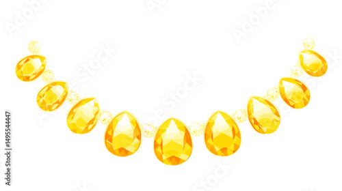 Elegant Golden Necklace with Lustrous Gemstones Showcasing Luxury and Craftsmanship