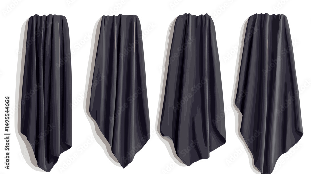 Folds of Black Drapery Creating Elegant Textures and Shadows in Soft Light Setting Folds of Black Drapery Creating Elegant Textures and Shadows in Soft Light Setting