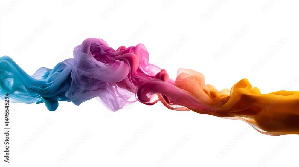 Fototapeta premium Colorful ink swirling in water creates a visually stunning and abstract artwork