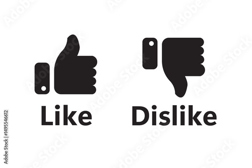 Thumb up & thumb down icon. like symbol. Vector illustration eps file. Thumbs up, thumbs down, vector icon, Like and dislike social network pictograms isolated on white background