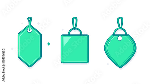 Modern Colorful Tags in Geometric Designs for Pricing and Labeling in E-commerce