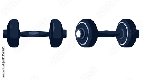 Pair of Dumbbells Displayed on a White Background for Fitness and Strength Training