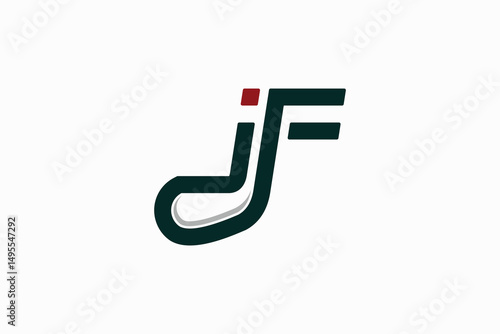 JF letter logo design with simple modern golf club symbol