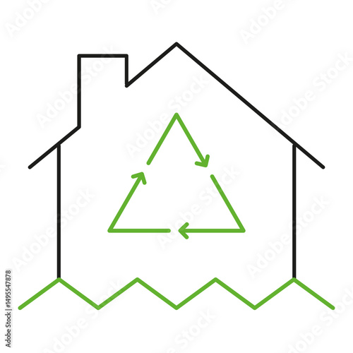 Recyclable symbol in thin outline