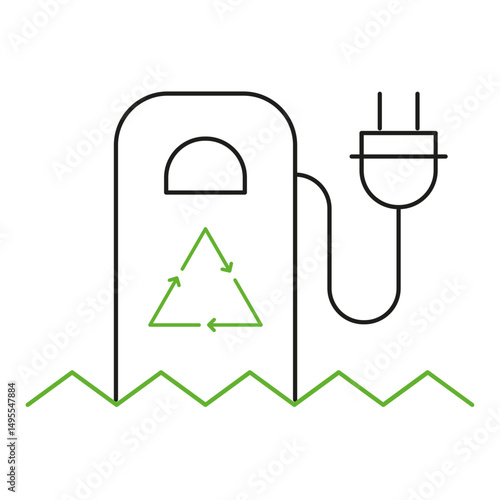 Recyclable symbol in thin outline