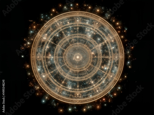 magic circle on black background