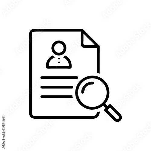 Job Applicant Document Icon in Flat Style.