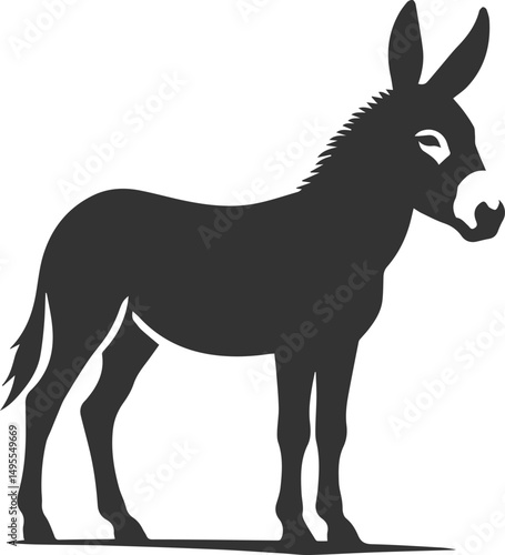 Animal drawing vector of a mule silhouette