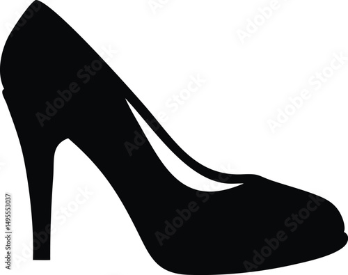 High Heel Silhouette - Minimalist Black Shoe