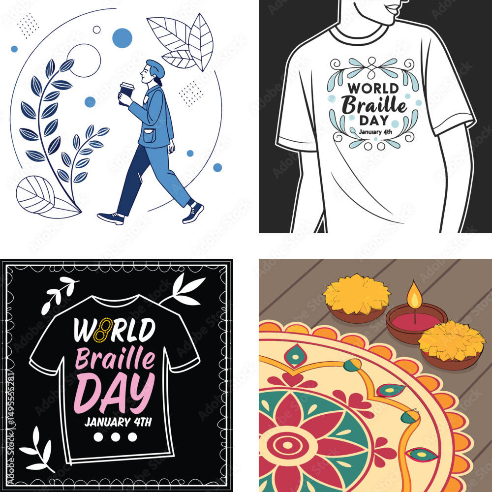 Obraz premium Four Charming Valentine s Day Designs Featuring Hearts Couples and Whimsical Elements