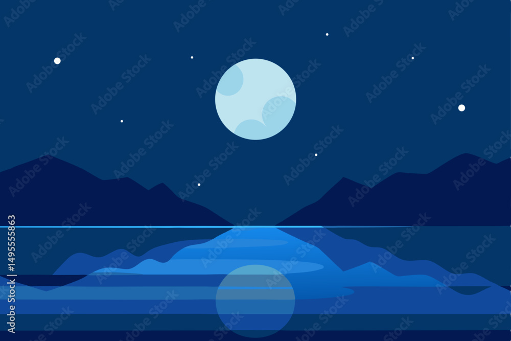 Fototapeta premium moon over sea