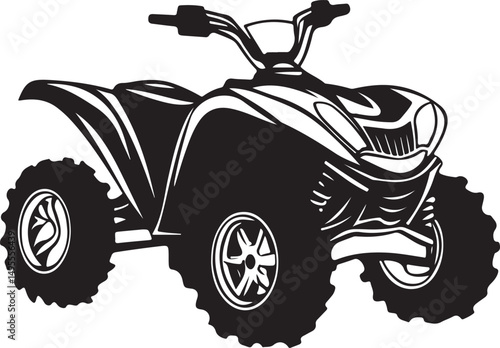 ATV Silhouette Vector Illustration on Transparent Background