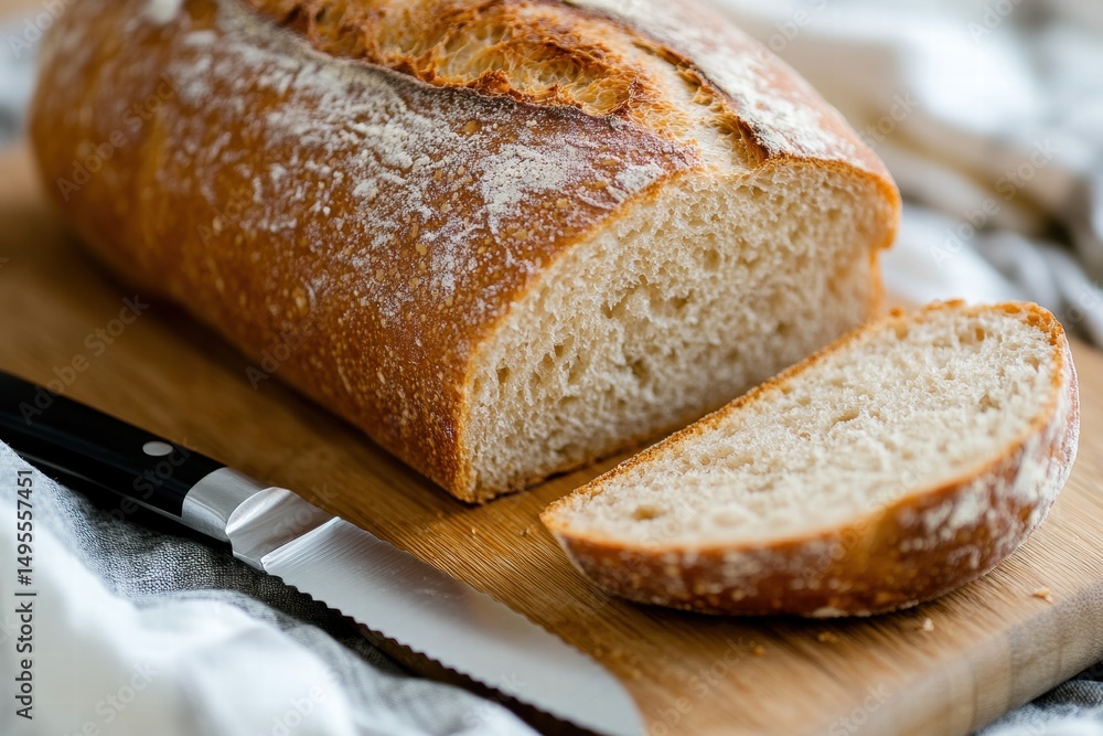 Loaf of bread with crusty exterior Loaf of bread with crusty exterior