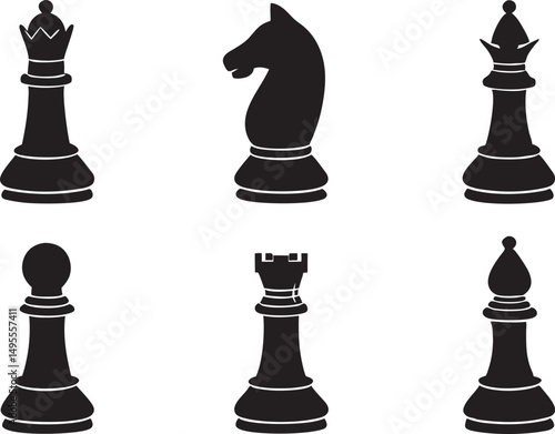 Chess piece black silhouette vector illustration
