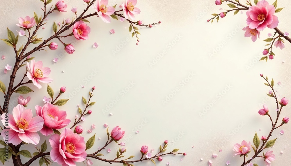 Subtle floral damask, delicate blossoms & vines, muted tones, textile, delicate Subtle floral damask, delicate blossoms & vines, muted tones, textile, delicate