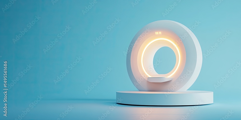 Abstract medical device on light-blue backdrop Abstract medical device on light-blue backdrop