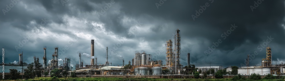 A factory showcasing industrial strength and resilience in tough conditions A factory showcasing industrial strength and resilience in tough conditions