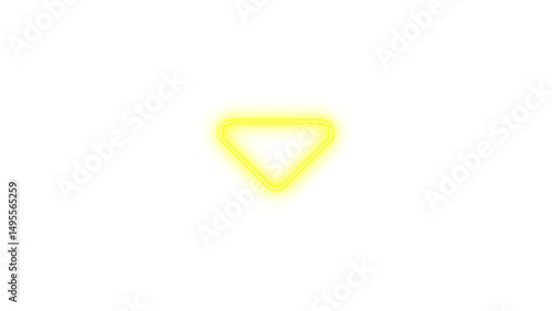 Free Download Glowing Neon Triangle Sign, Neon sort down glow with transparent background - GFXLoad
