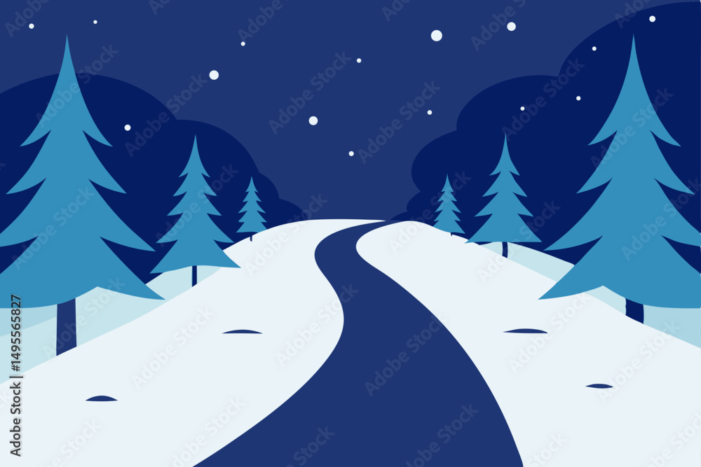 Naklejka premium winter mountain landscape