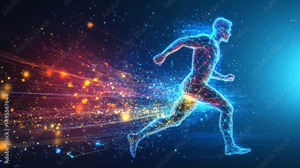 Obraz premium Dynamic Abstract Sport Background with Motion Elements and Light Effects